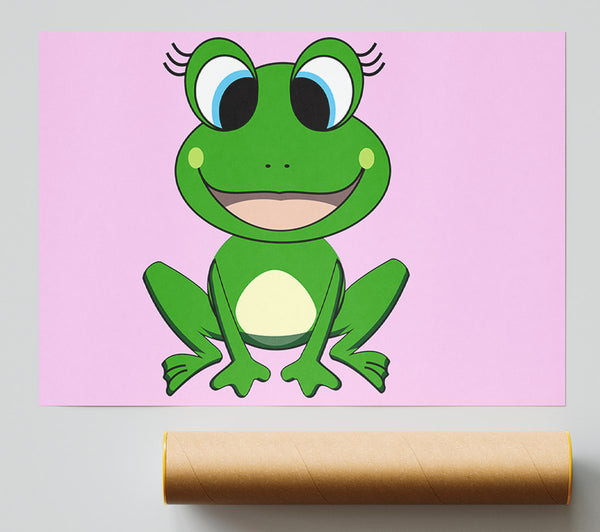 Happy Frog Ready To Leap Pink