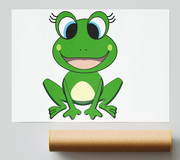 Happy Frog Ready To Leap White