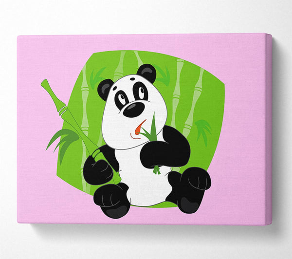 Panda Eating Bamboo Pink