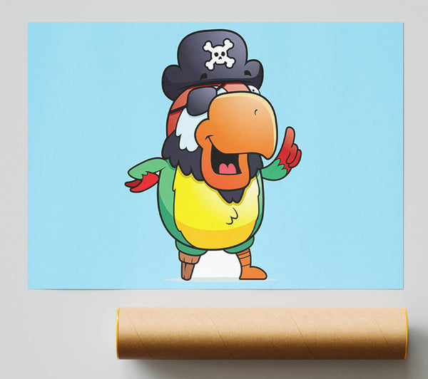 Pirate Parrot Eyepatch Baby Blue