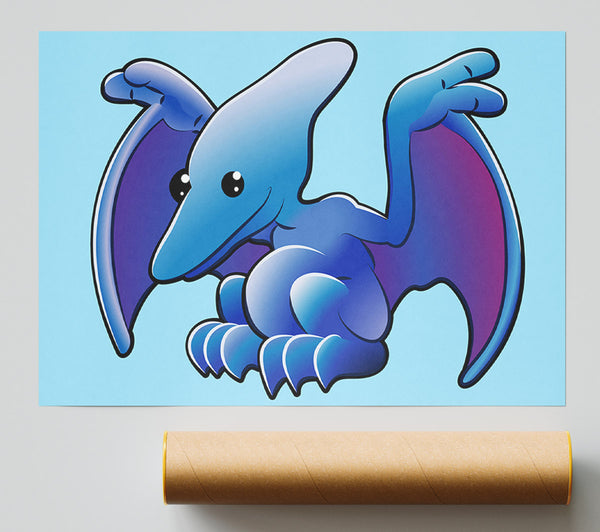 Pterodactyl Dinosaur Baby Blue