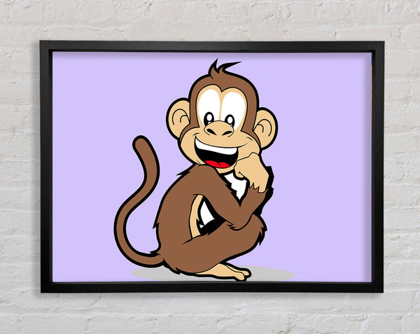 Sitting Monkey Smiling Lilac