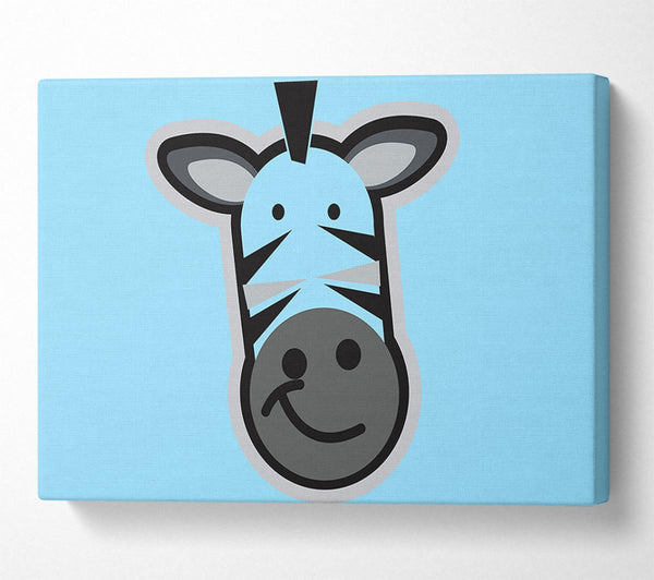 Smiling Zebra Face Baby Blue