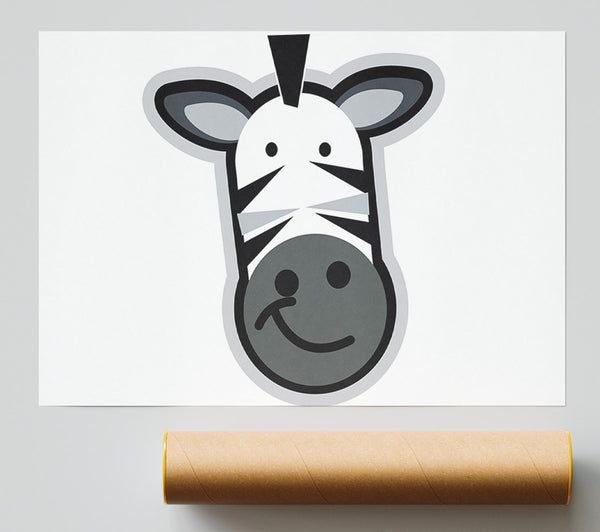 Smiling Zebra Face White