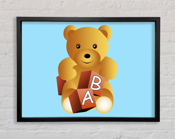 Teddy Bear Alphabet Blocks Baby Blue