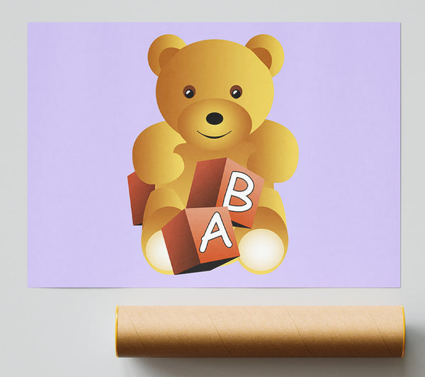 Teddy Bear Alphabet Blocks Lilac