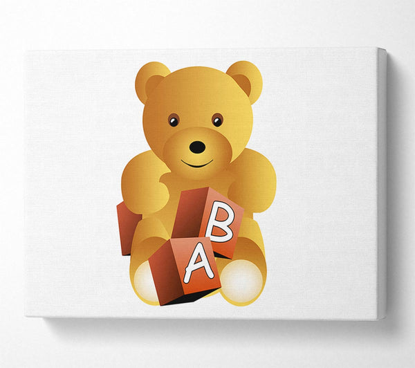 Teddy Bear Alphabet Blocks White