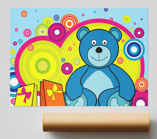 Teddy Bear Circles Baby Blue