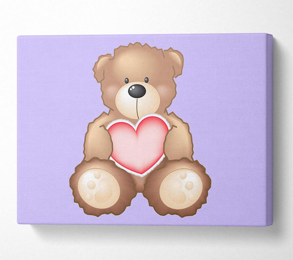 Teddy Bear Love Heart Lilac