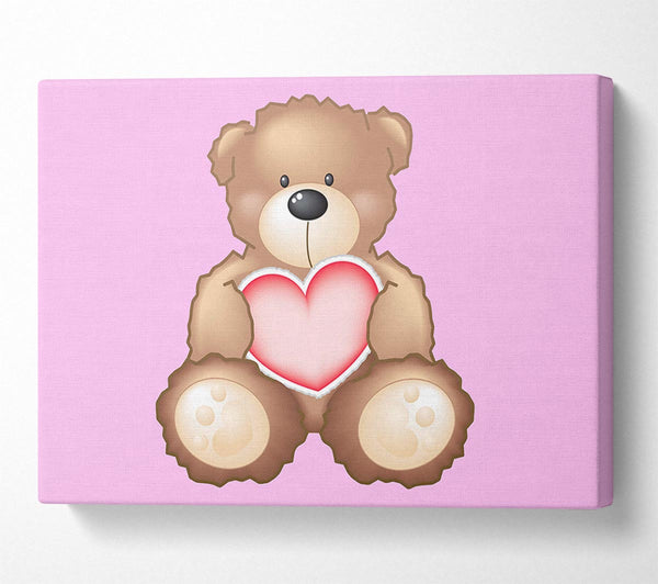 Teddy Bear Love Heart Pink