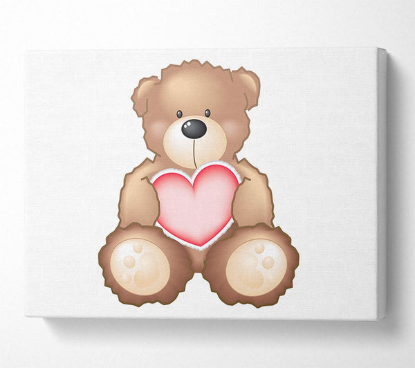 Teddy Bear Love Heart White