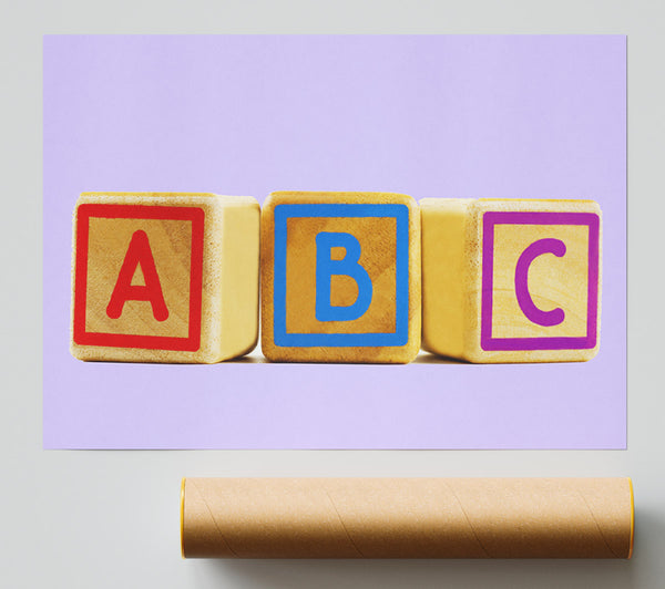 Three Alphabet Blocks Lilac