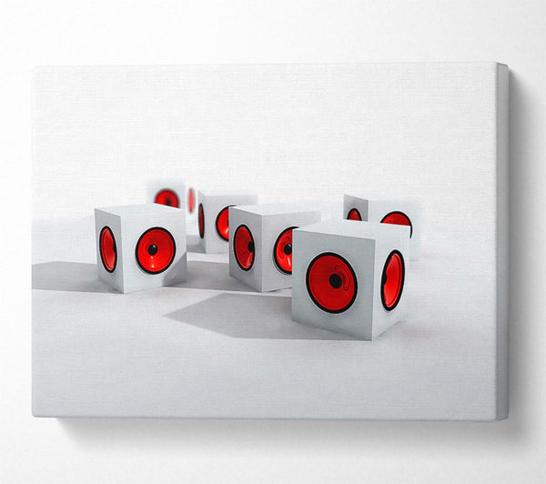 Red Speaker Cubes