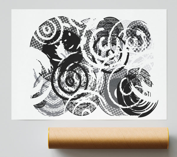 Swirls Of Circles B N W