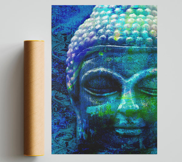 Retro Blue Green Buddha