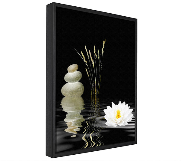 A picture of a Waterlily Reflection Ripples framed canvas print sold by Wallart-Direct.co.uk