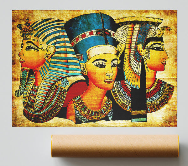 Heads Of Three Egyptian Queens N Kings