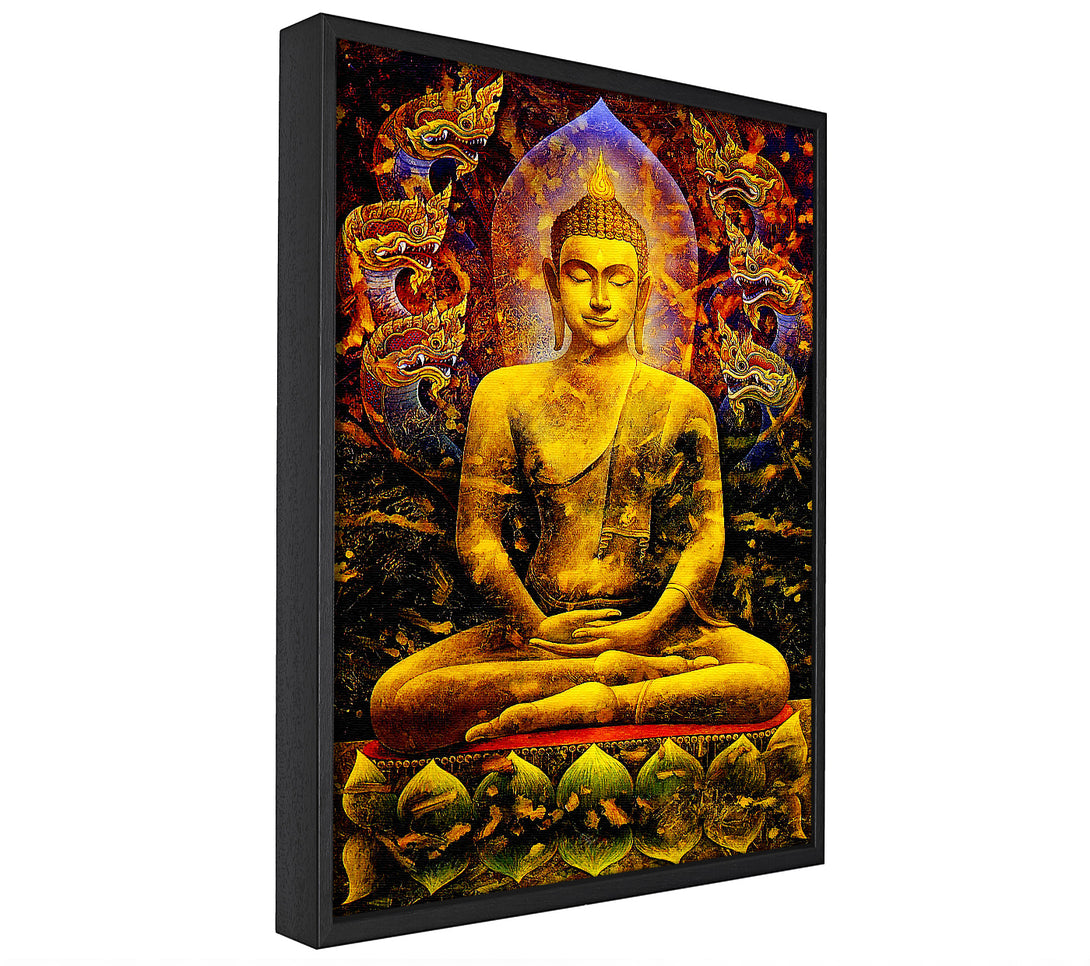 A picture of a Meditating Buddha Dragons framed canvas print sold by Wallart-Direct.co.uk