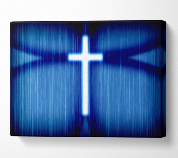 Christian White Cross Blue Background