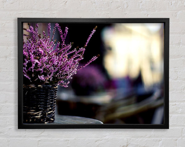 Purple Flowers In A Basket