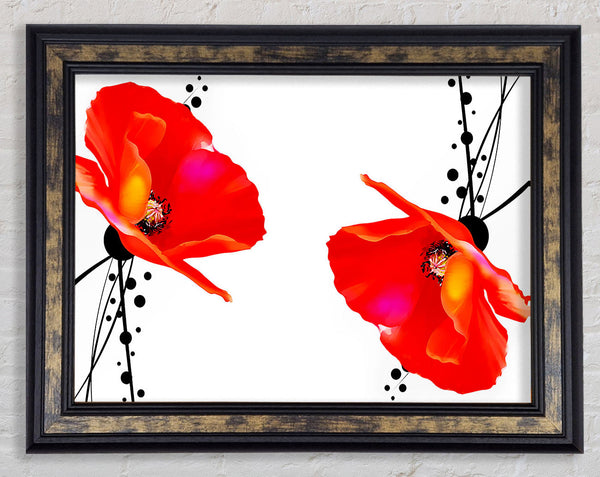 Twin Poppy Abstract