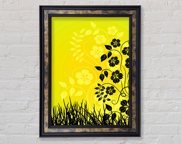 Black Flowers In Yellow Sun