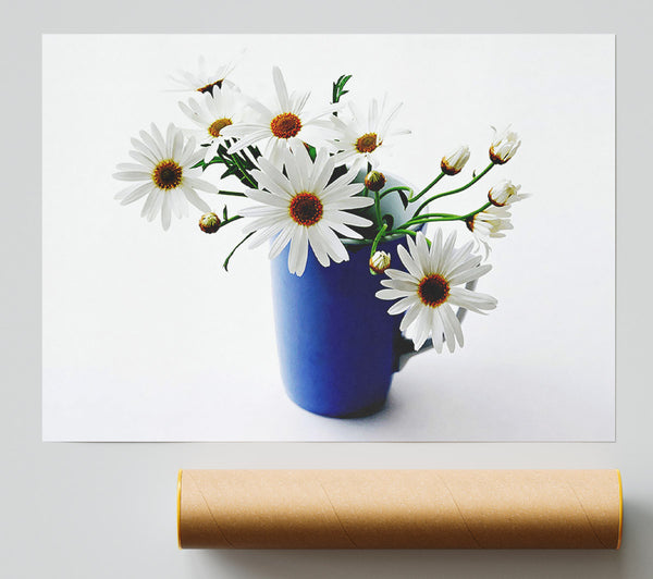 A Vase Of White Daisies