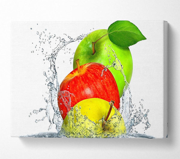 Apples Splashing Water