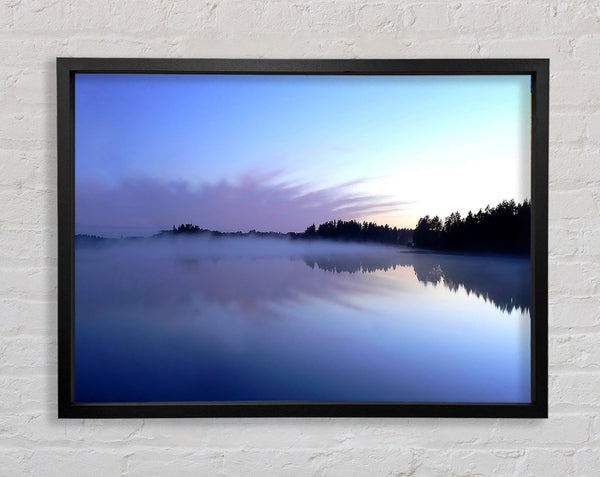 Tranquil Blue Morning Lake