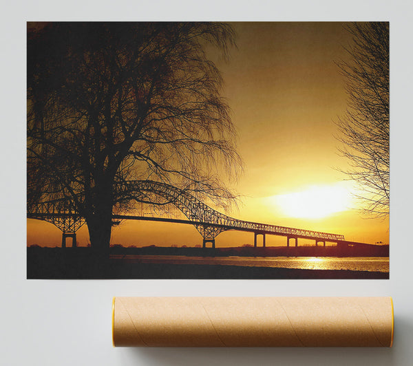 Bridge Over The Yellow Winter Lake