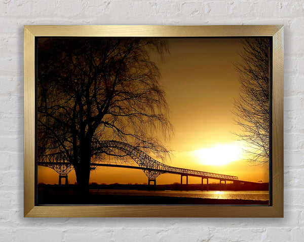 Bridge Over The Yellow Winter Lake