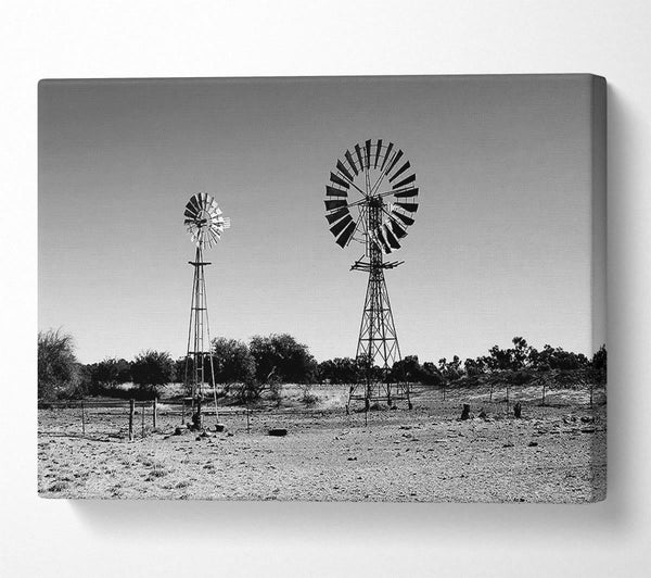 Windmills In The Desert B n W