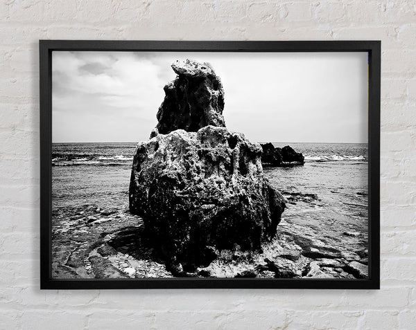 The Rock Of The Ocean B n W