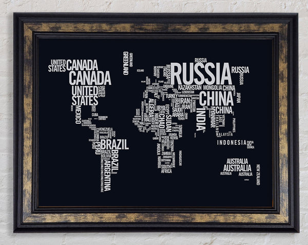 World Map Typography