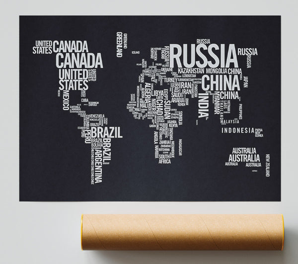 World Map Typography