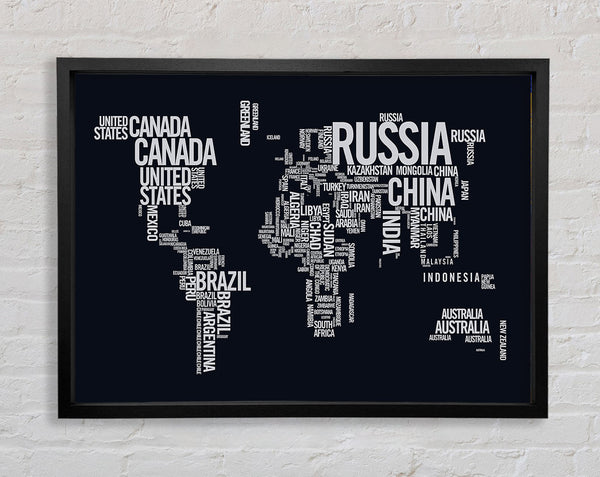 World Map Typography