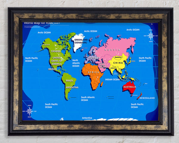 World Map For Kids