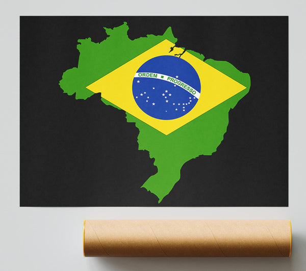 Brazillian Flag Map