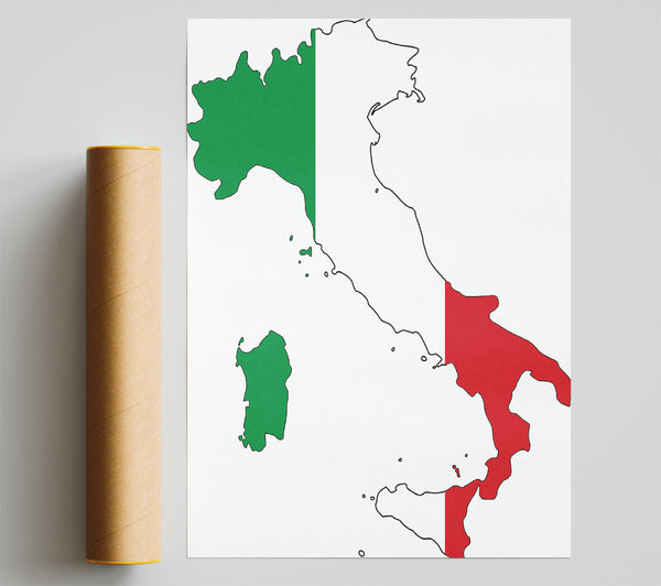 Italy Flag Map