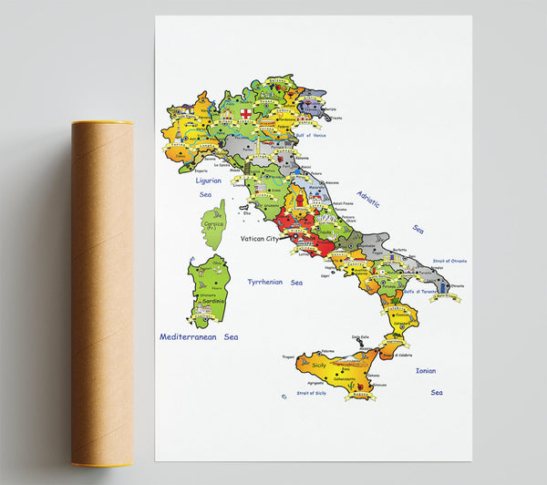 Travel Map Of Italy