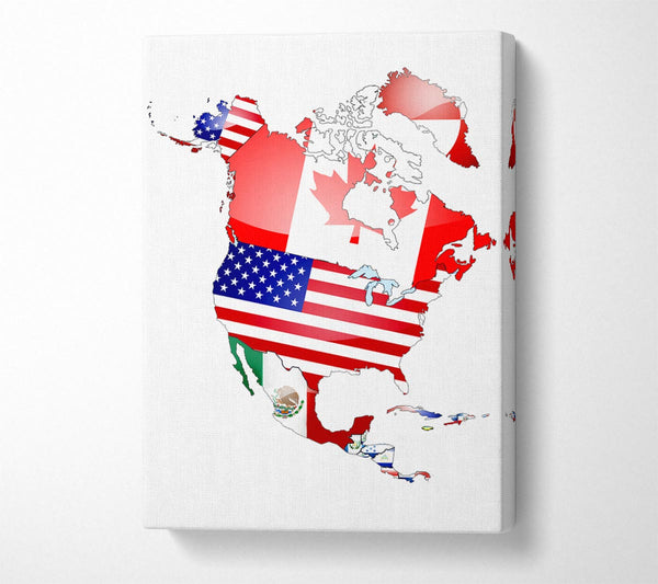 North America Flag Map