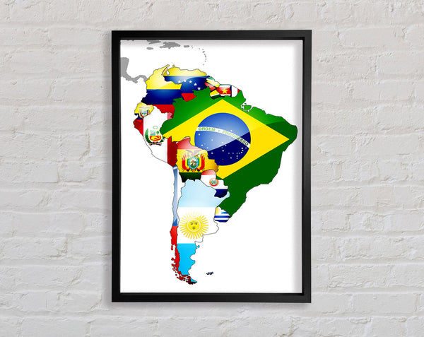 South America Flag Map