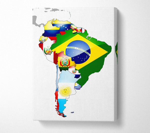 South America Flag Map