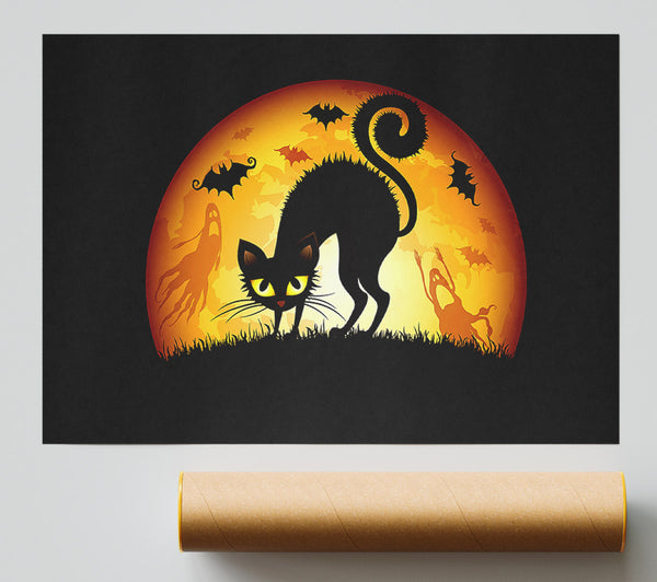 Halloween Cats Bats