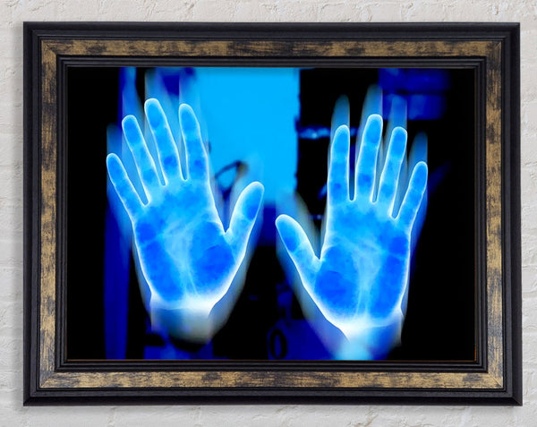 Vibrant Blue Hand Prints