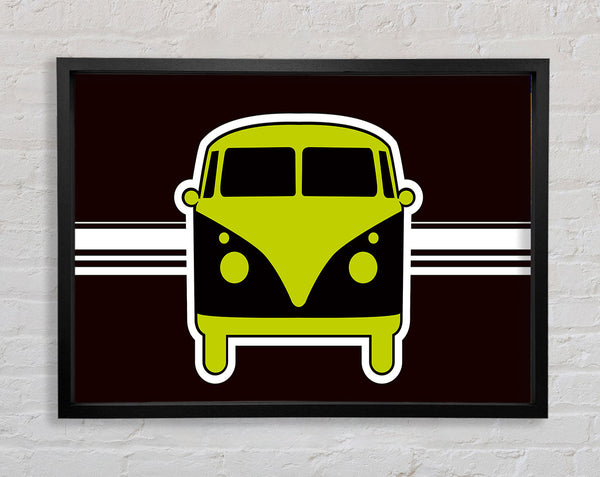 Retro Vw Camper Van Lime Green