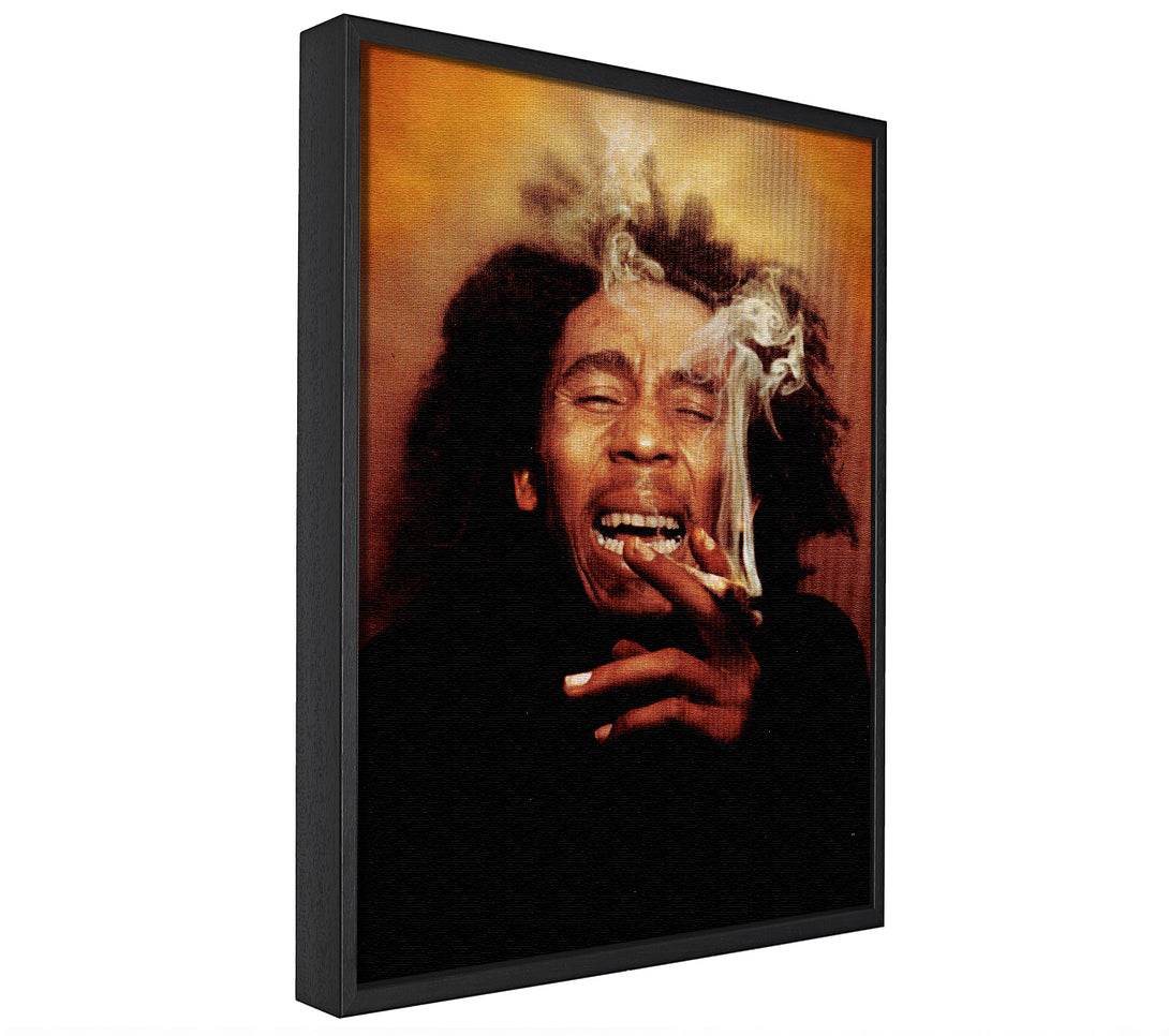 A picture of a Bob Marley Laugh framed canvas print sold by Wallart-Direct.co.uk