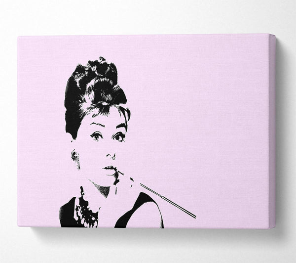 Audrey Hepburn Cigarette Pose Pink