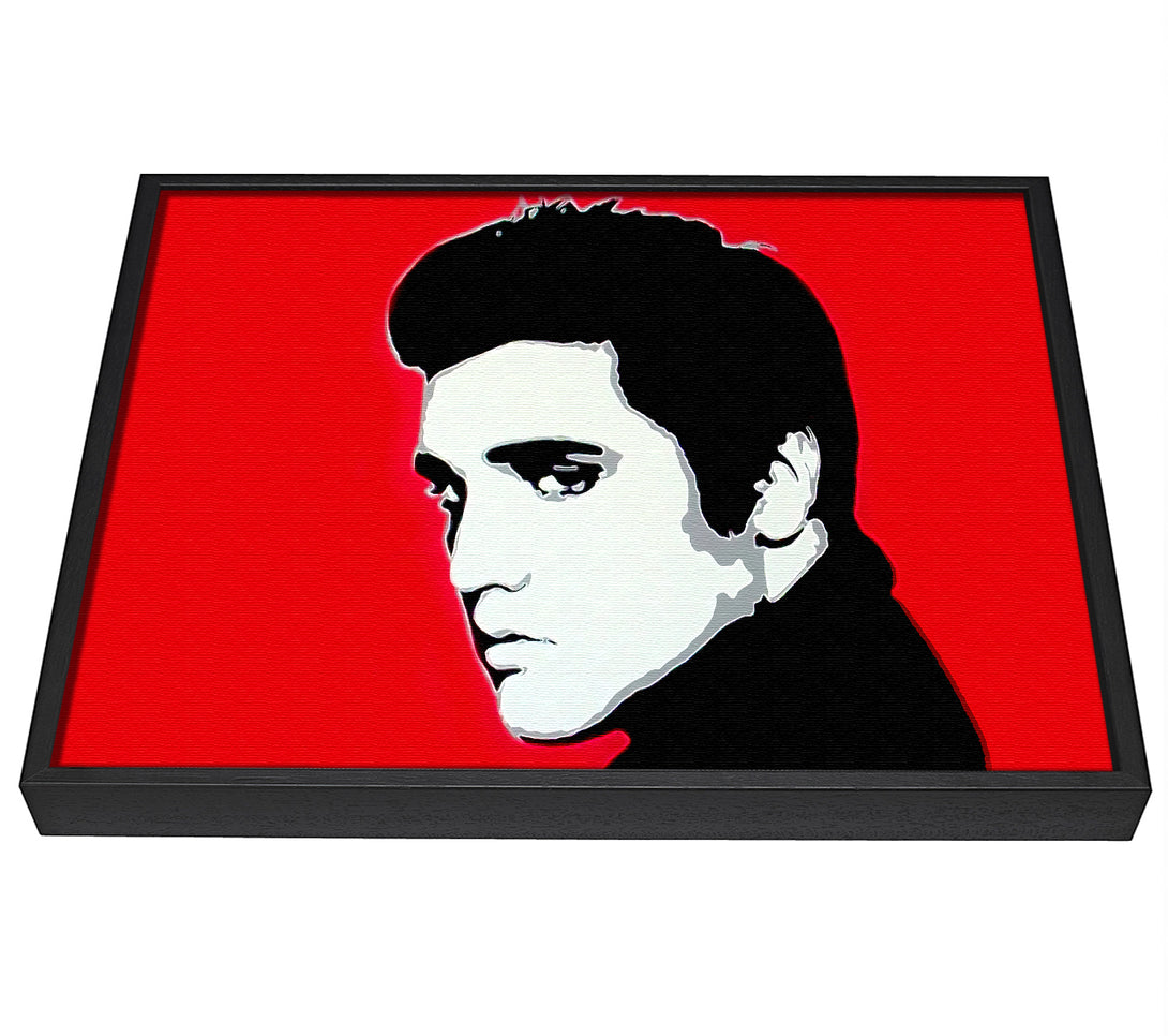 A picture of a Elvis Portrait Red framed canvas print sold by Wallart-Direct.co.uk