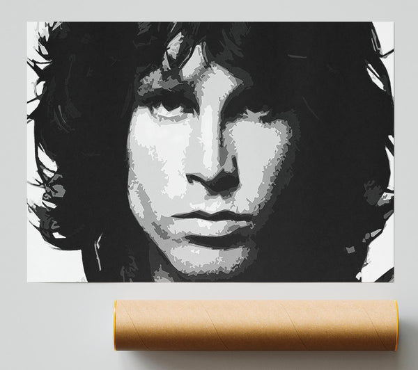 Jim Morrison Face B N W